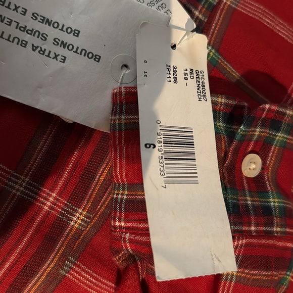 Lauren Red Plaid Shirt Size 6 100% Linen - Picture 4 of 5